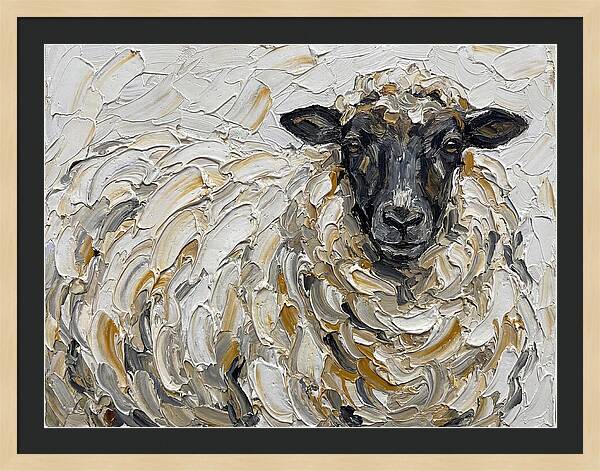 Sheep In Textured Brushstrokes