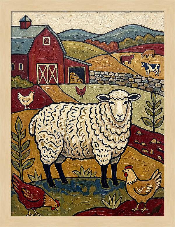 Sheep In The Farmyard