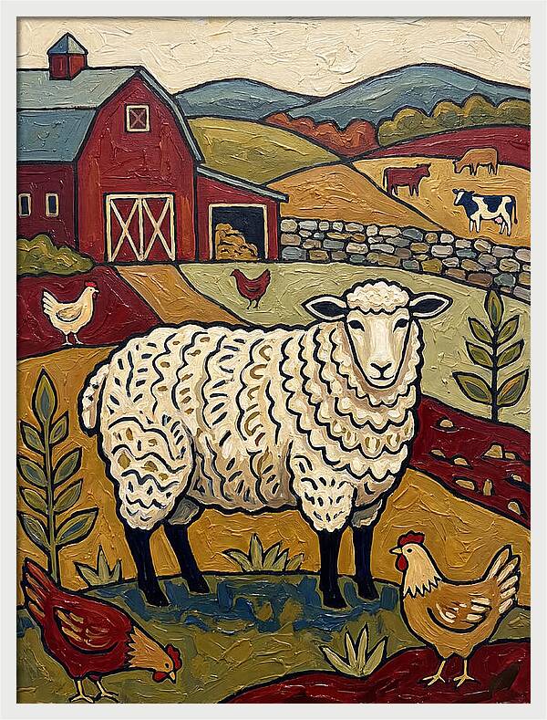 Sheep In The Farmyard