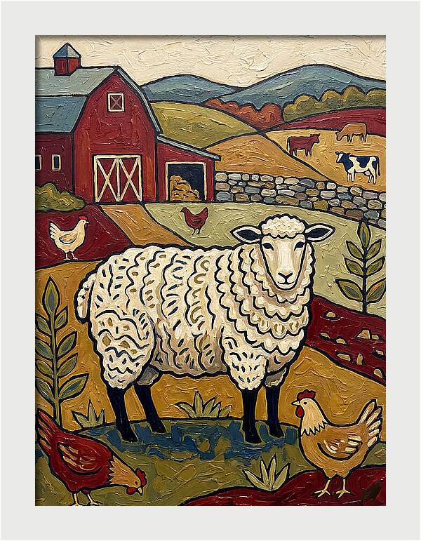 Sheep In The Farmyard
