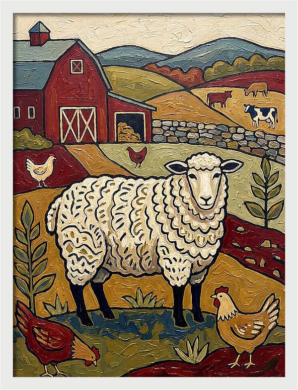 Sheep In The Farmyard