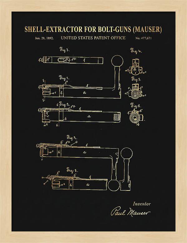 Shell Extractor For Bolt Guns Mauser Gold Patent Us477671