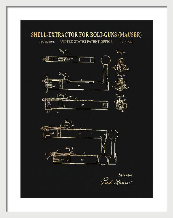 Shell Extractor For Bolt Guns Mauser Gold Patent Us477671