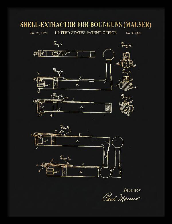 Shell Extractor For Bolt Guns Mauser Gold Patent Us477671