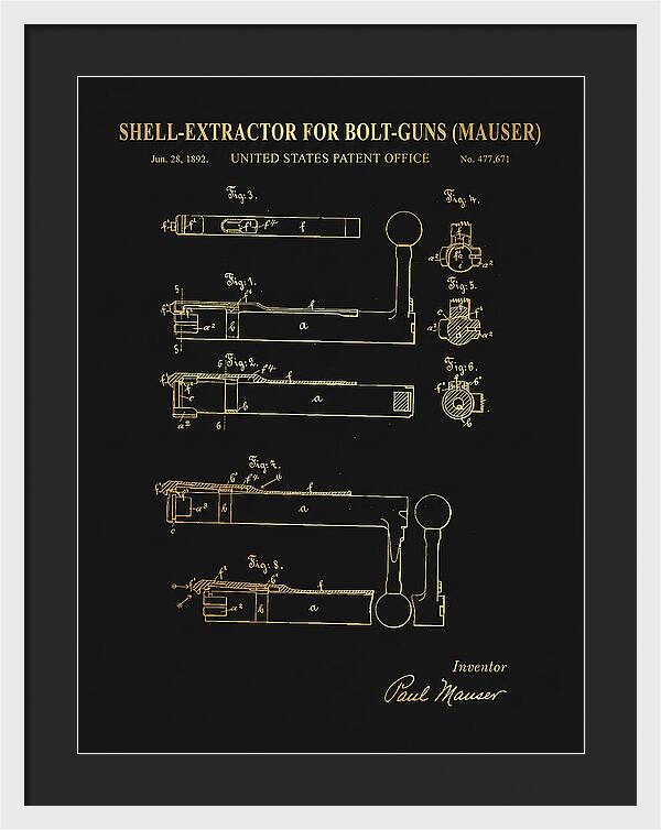 Shell Extractor For Bolt Guns Mauser Gold Patent Us477671