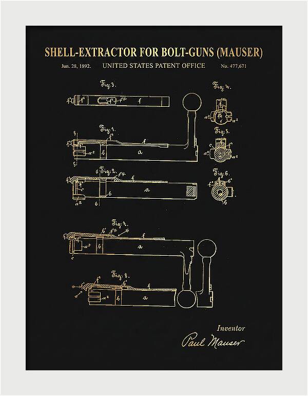 Shell Extractor For Bolt Guns Mauser Gold Patent Us477671