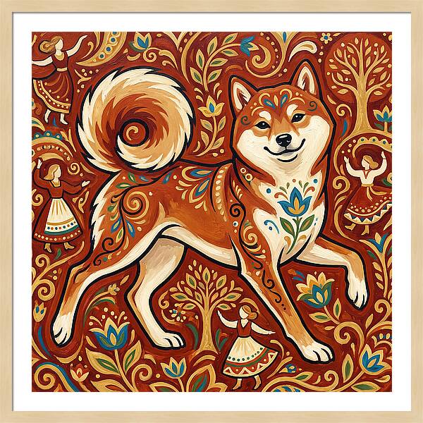Shiba Inu Folk Art