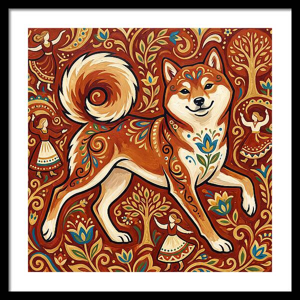 Shiba Inu Folk Art