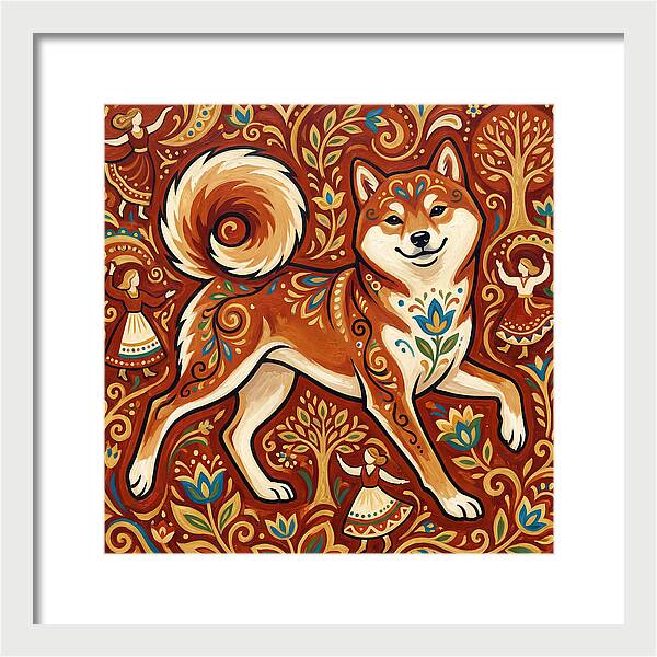 Shiba Inu Folk Art