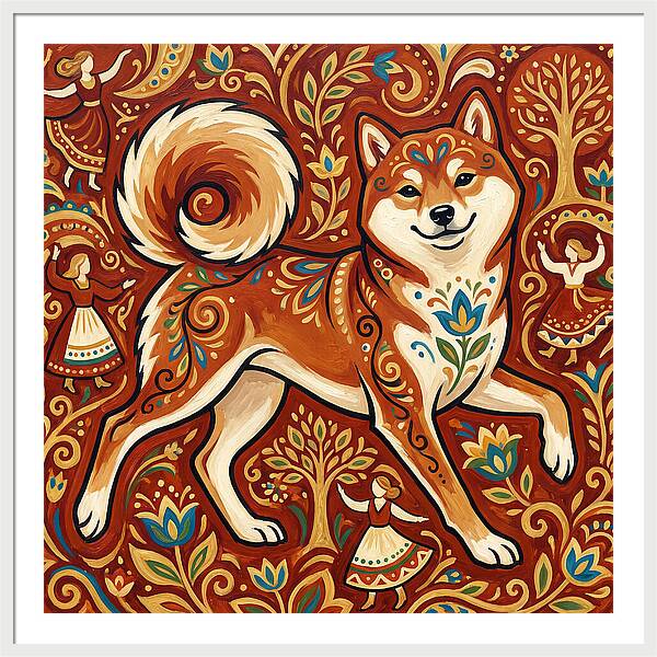 Shiba Inu Folk Art