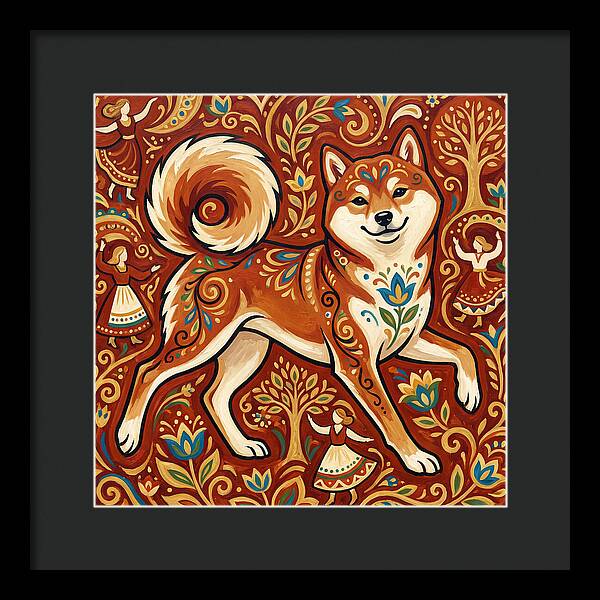 Shiba Inu Folk Art