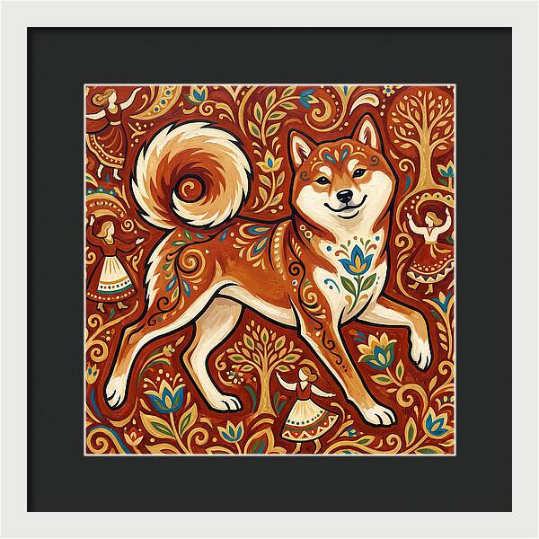 Shiba Inu Folk Art