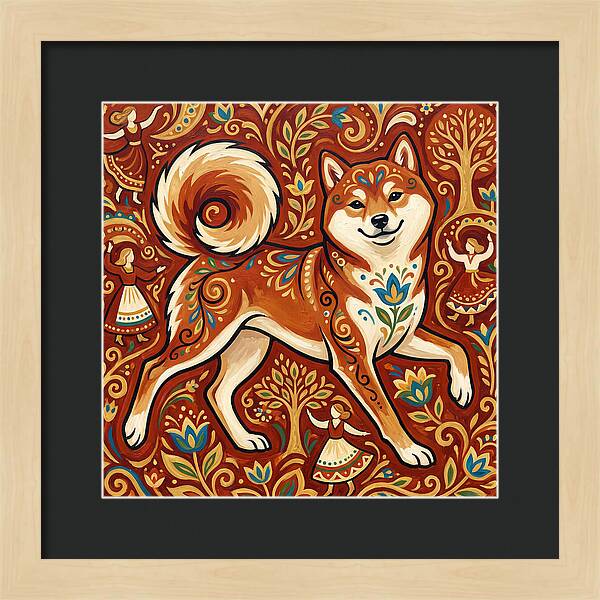 Shiba Inu Folk Art