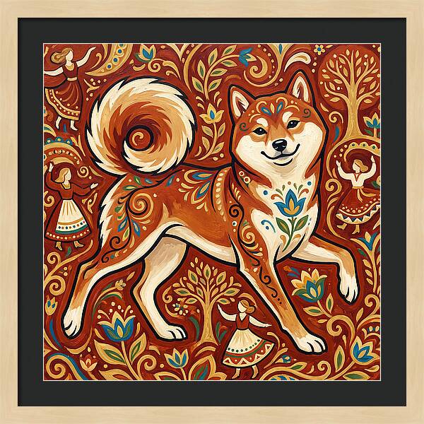 Shiba Inu Folk Art