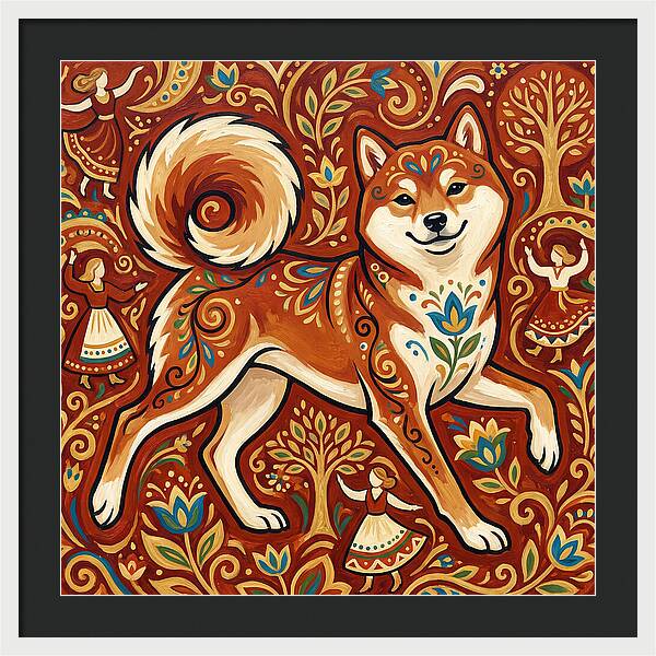 Shiba Inu Folk Art