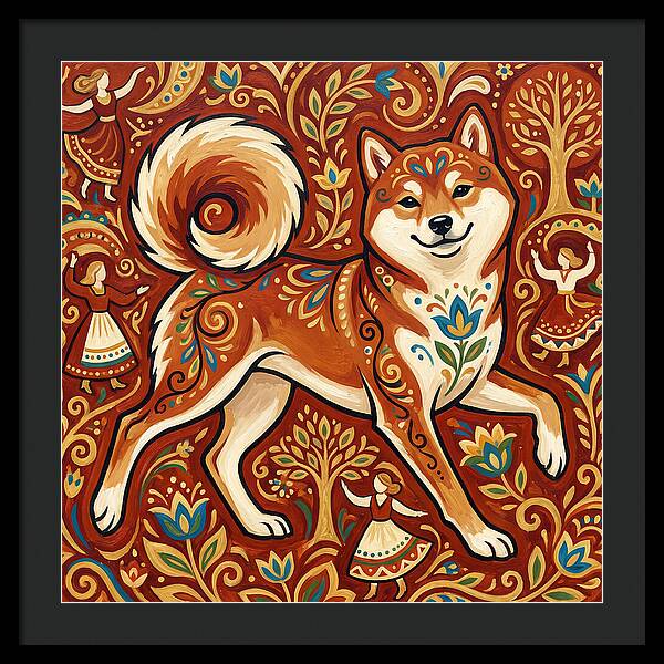 Shiba Inu Folk Art