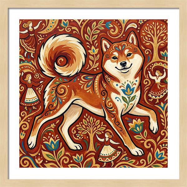 Shiba Inu Folk Art