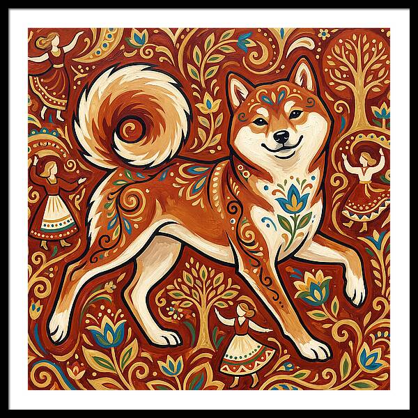 Shiba Inu Folk Art