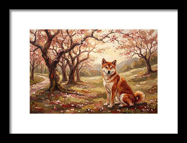 Shiba Inu In Cherry Blossom Grove
