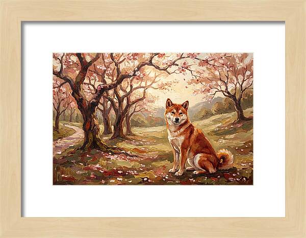 Shiba Inu In Cherry Blossom Grove