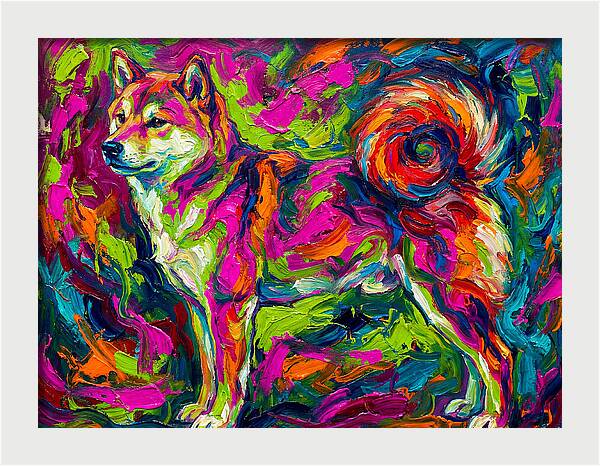 Shiba Inu In Vibrant Colors