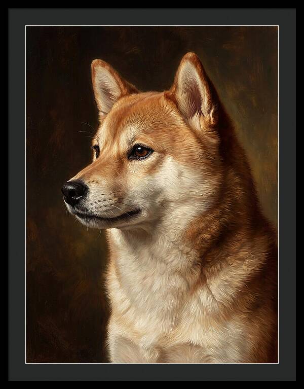 Shiba Inu Portrait In Realism