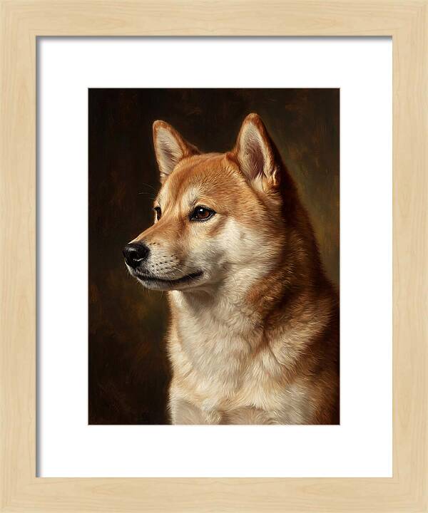 Shiba Inu Portrait In Realism