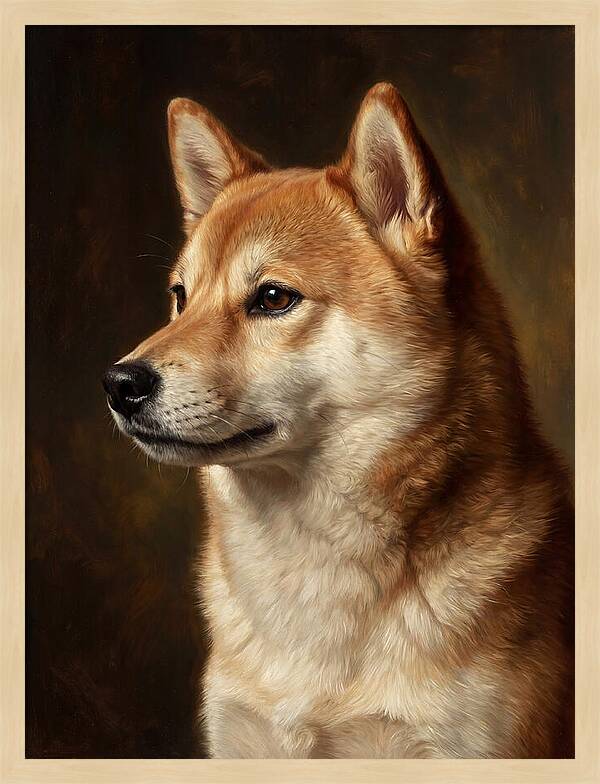 Shiba Inu Portrait In Realism