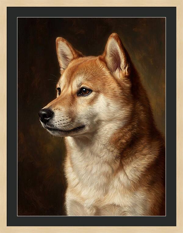 Shiba Inu Portrait In Realism
