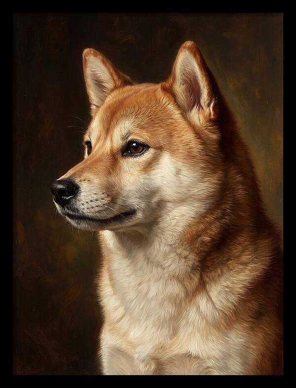 Shiba Inu Portrait In Realism