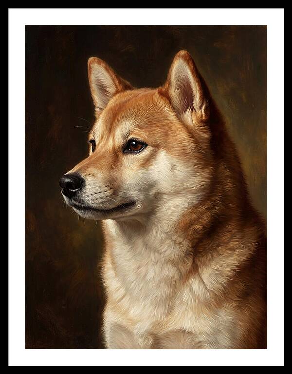Shiba Inu Portrait In Realism