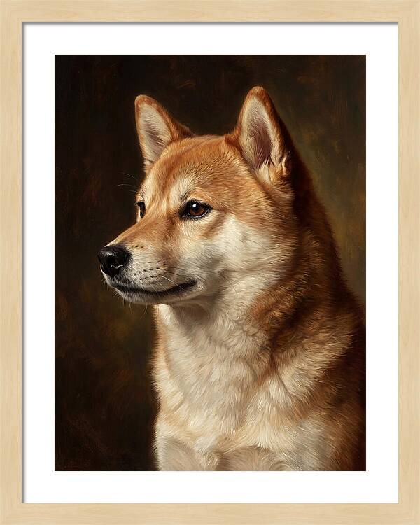 Shiba Inu Portrait In Realism