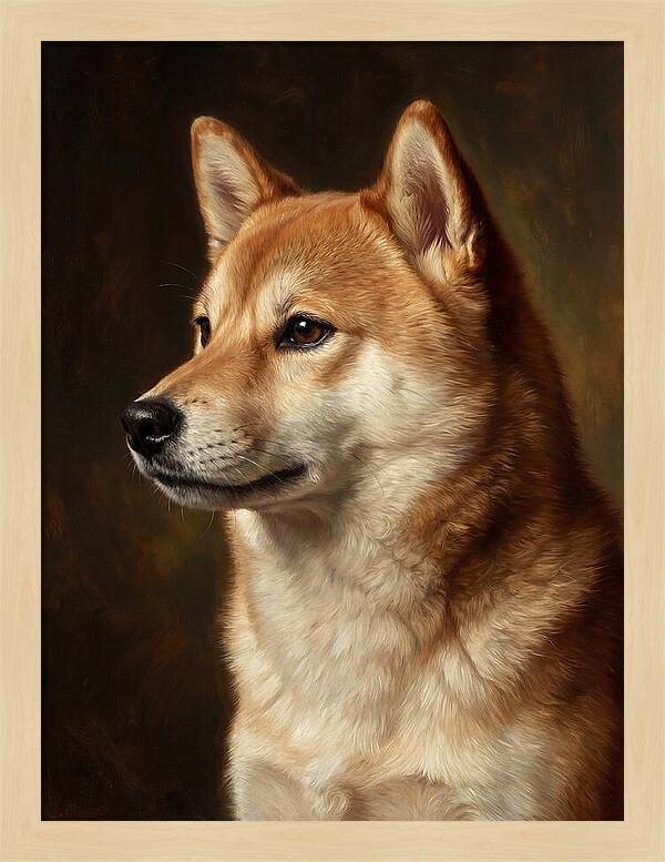 Shiba Inu Portrait In Realism