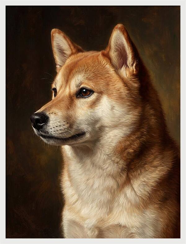 Shiba Inu Portrait In Realism