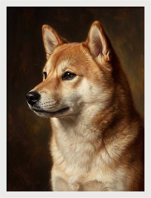 Shiba Inu Portrait In Realism