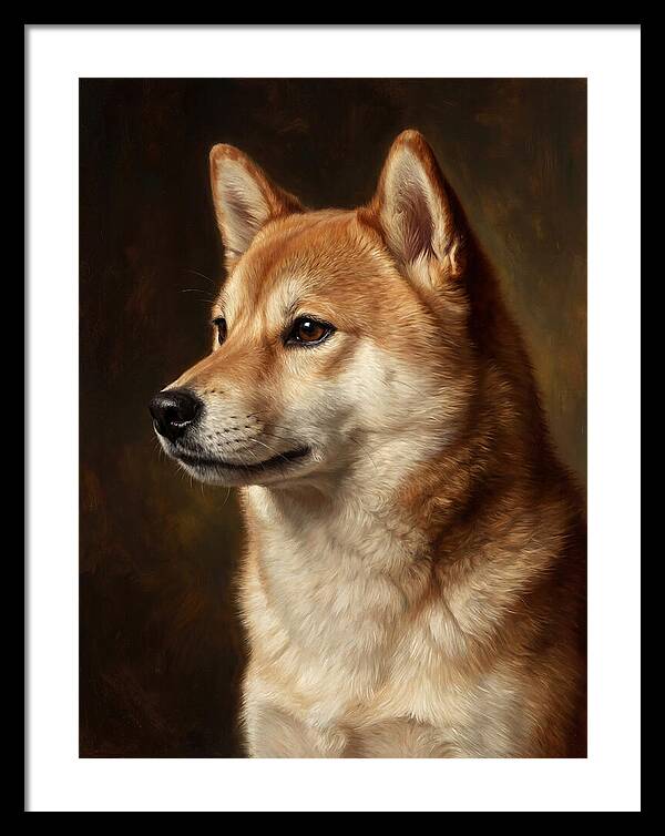 Shiba Inu Portrait In Realism