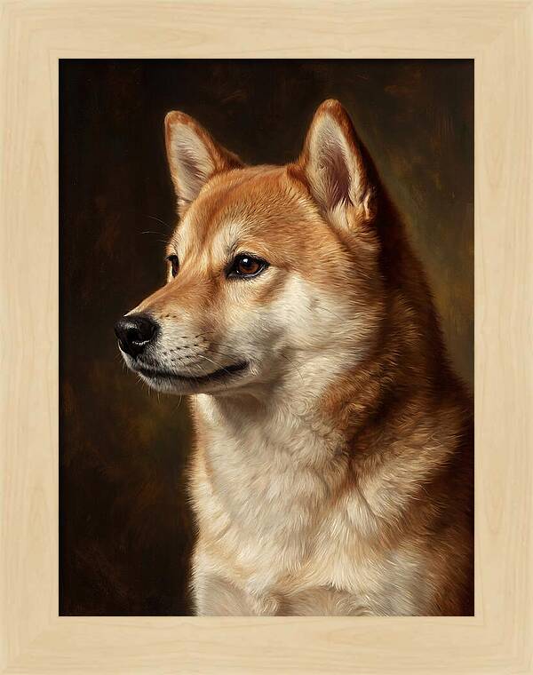 Shiba Inu Portrait In Realism