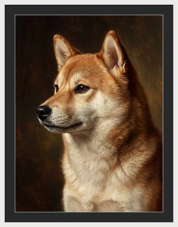 Shiba Inu Portrait In Realism