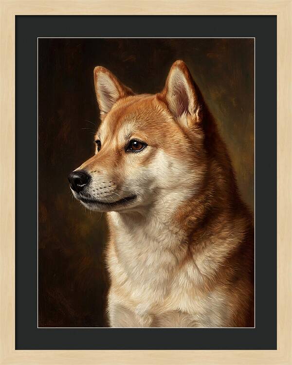 Shiba Inu Portrait In Realism
