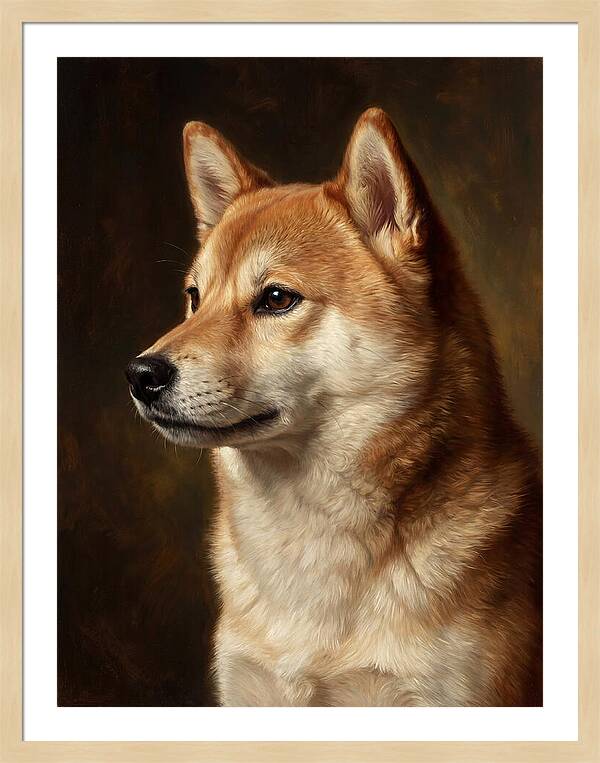 Shiba Inu Portrait In Realism