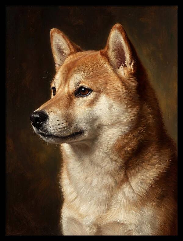 Shiba Inu Portrait In Realism