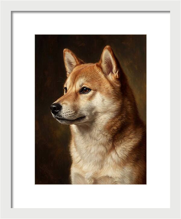 Shiba Inu Portrait In Realism
