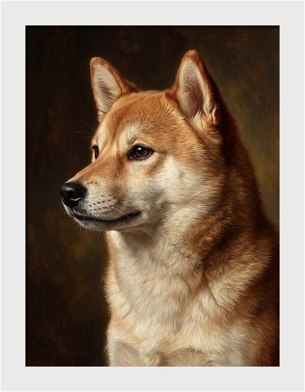 Shiba Inu Portrait In Realism