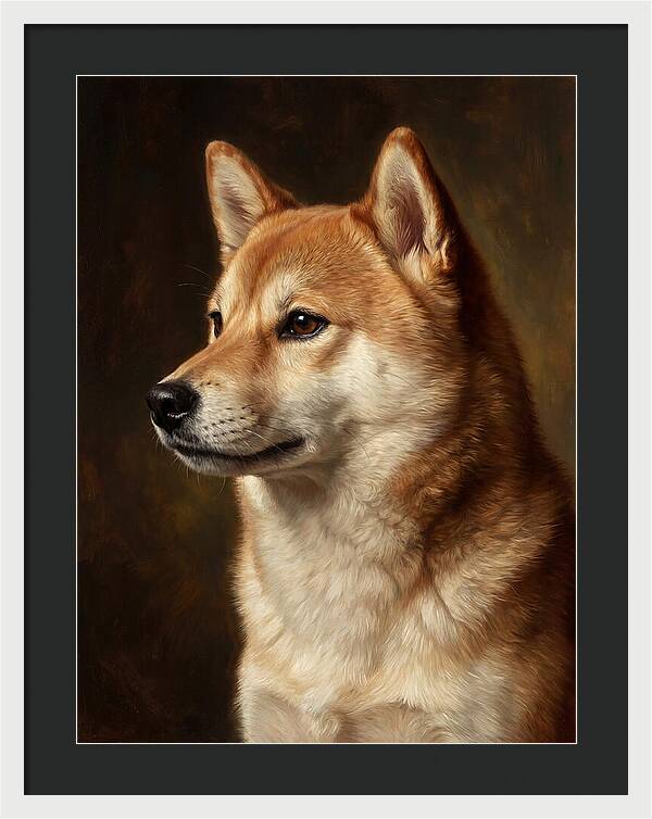 Shiba Inu Portrait In Realism