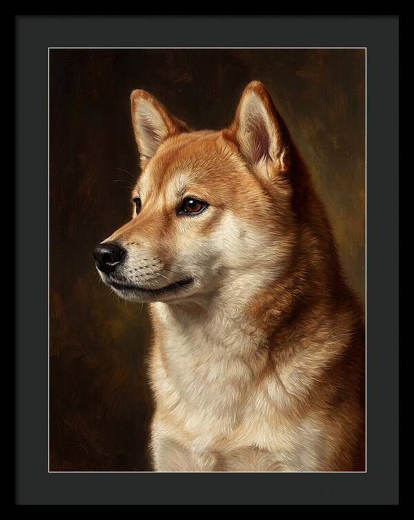 Shiba Inu Portrait In Realism