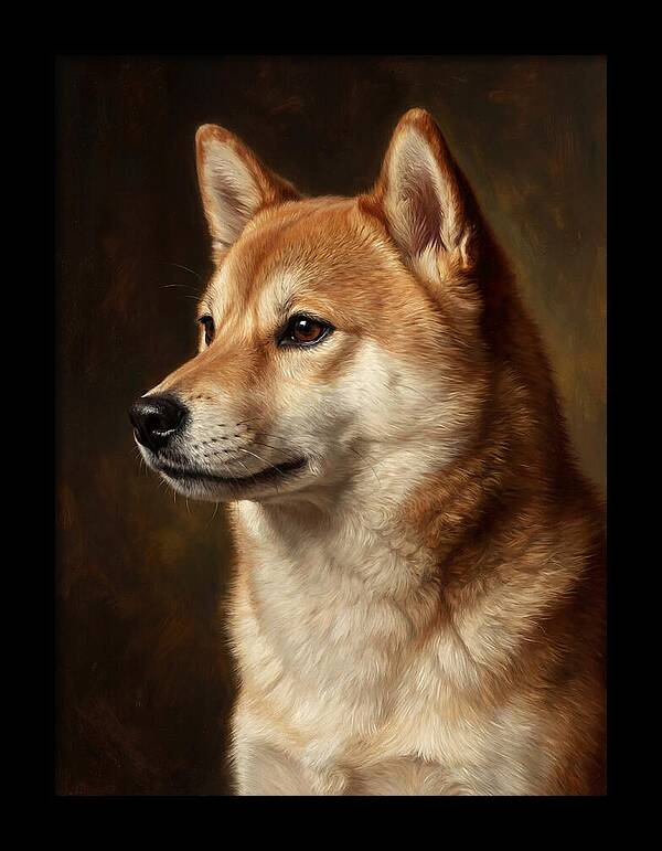 Shiba Inu Portrait In Realism