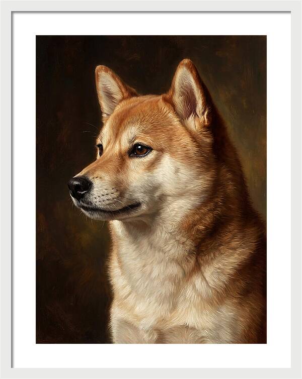 Shiba Inu Portrait In Realism