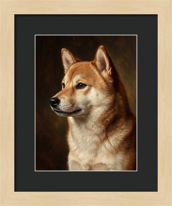 Shiba Inu Portrait In Realism