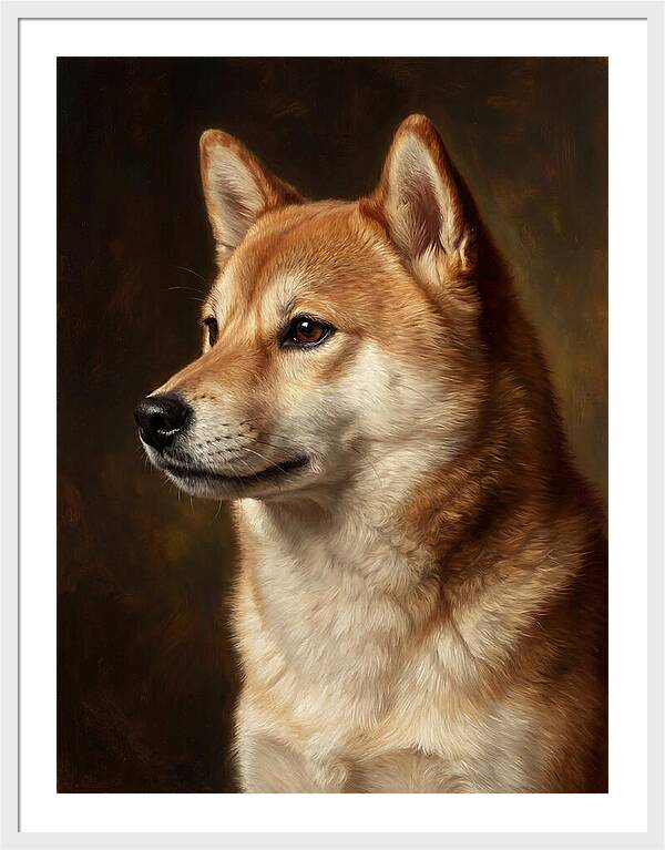 Shiba Inu Portrait In Realism
