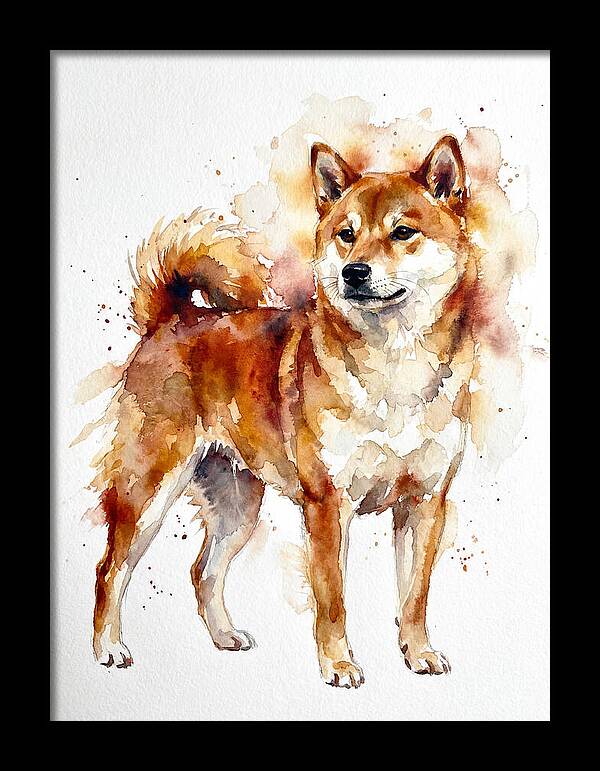 Shiba Inu Watercolor Portrait
